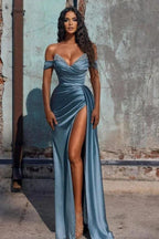 Adelaide |Mermaid Satin Long Prom Dress with Slit by KissProm
