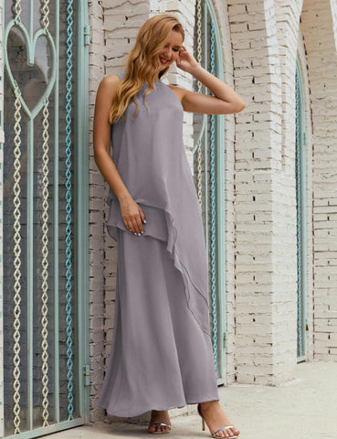 Chiffon Long Plus Size Mother of Bride Dresses Formal Bridesmaid Prom Gown SY28019