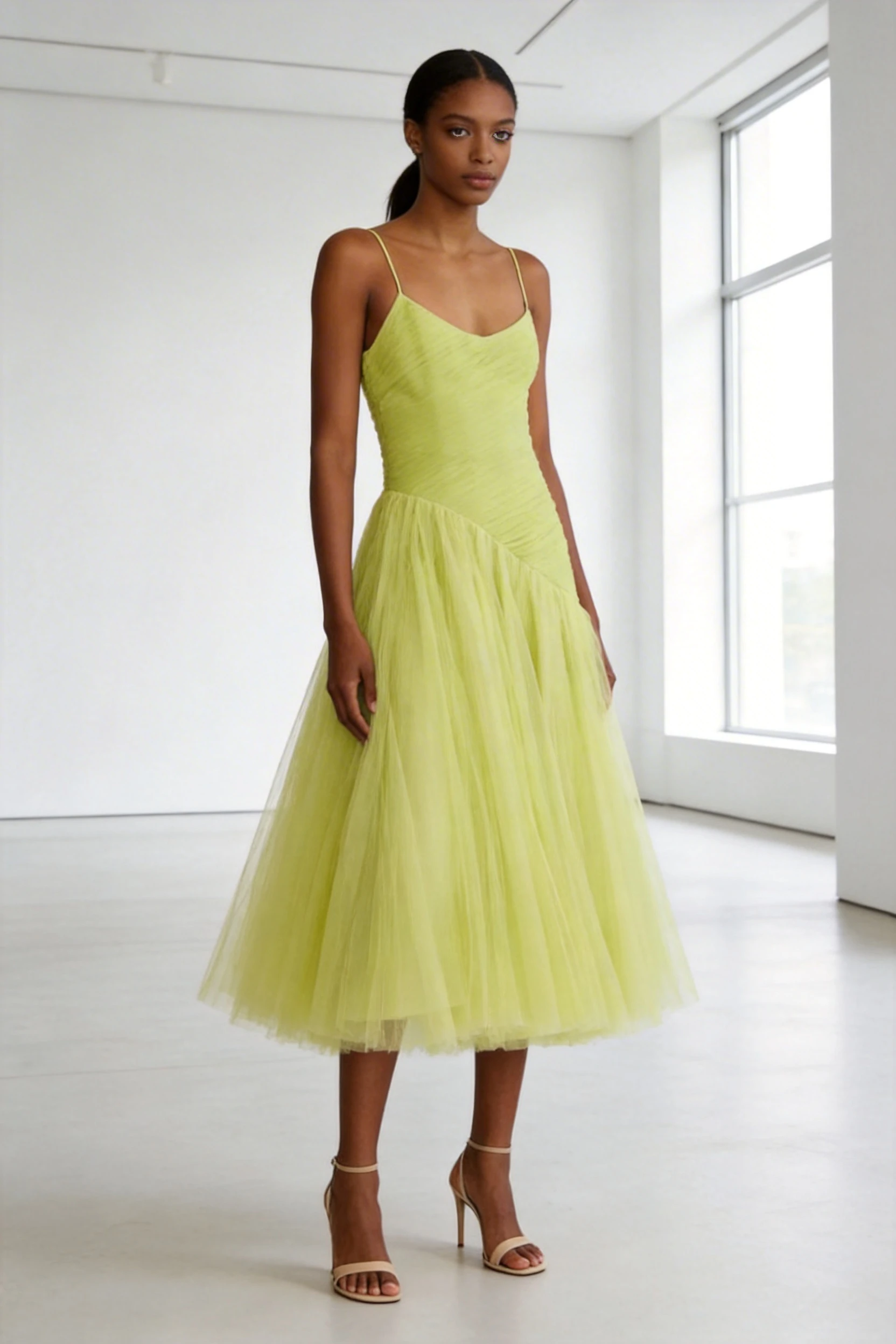 Vintage Green Tulle Muslim Evening Dress Women A Line Pleated Formal Prom Dress Party Gowns Y4880 by simplepromdress