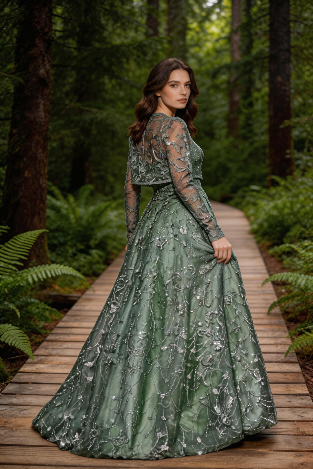 Gorgeous Green Tulle Sequins Beaded A Line Formal Evening Dress Prom Dress Y8358 by simplepromdress