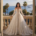 Off White Luxury Ball Gown Wedding Dress Beaded With Veil SW715