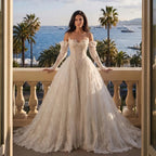 Off White Luxury Ball Gown Wedding Dress Beaded With Veil SW715