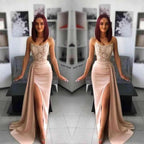 Long Mermaid Sweetheart Applique Lace Prom Dress with Slit by BIZTUNNEL
