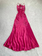 Charming Hot Pink Long Evening Gown Beaded Prom Dress Party Dress Y7526 by simplepromdress