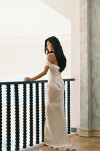 Charming Off Thes Satin Mermaid Evening Dress,White Prom Dress Wedding Dress Y8592 by simplepromdress