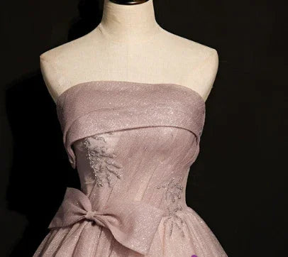 Beautiful Pink Tulle Sequins Strapless Pleats Beading Prom Dress Formal Ball Gown Brithday Quinceanera Dress Y7579 by simplepromdress