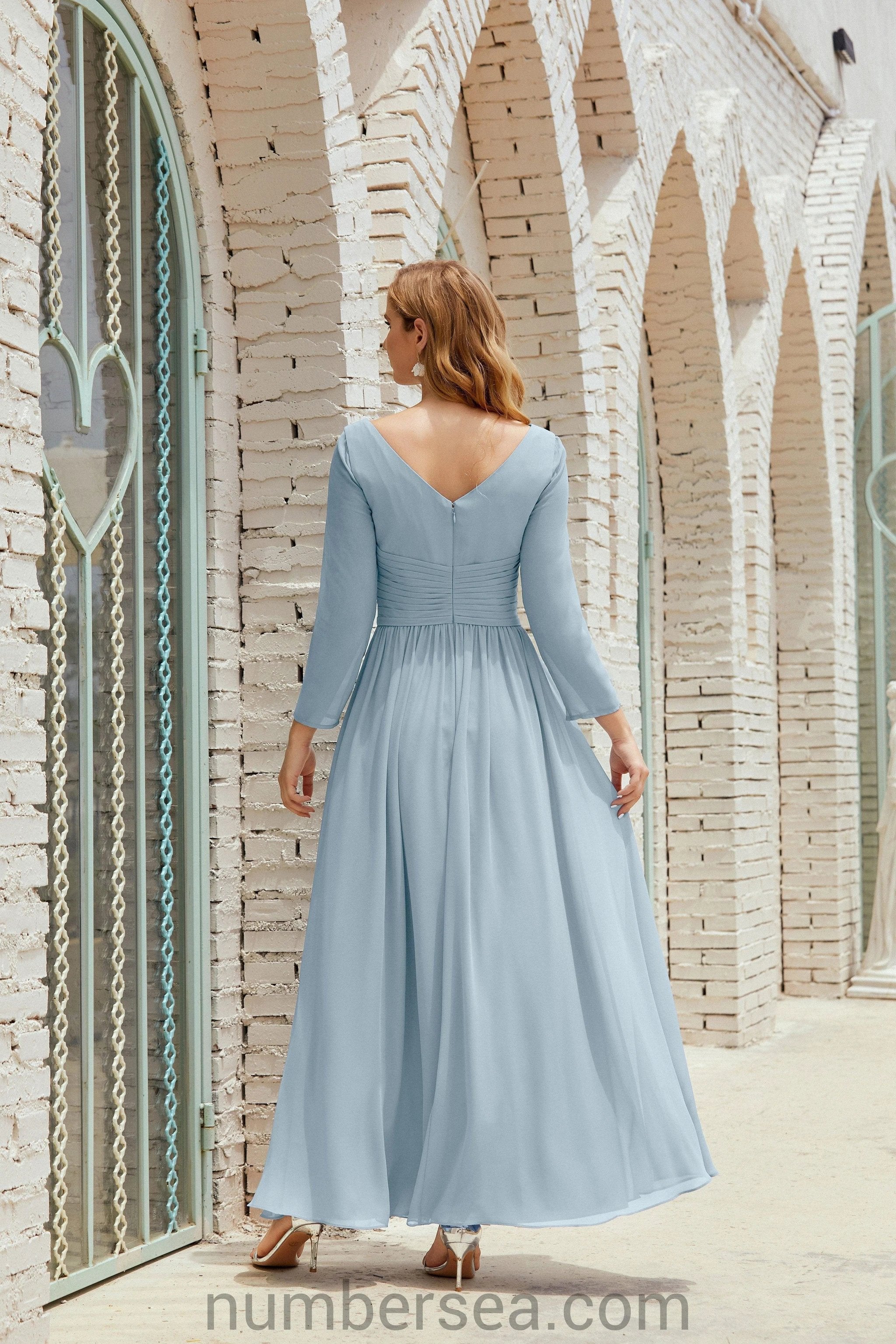 Numbersea Bridesmaid Dress Chiffon Formal Party Dress Evening Dress 28016 by numbersea
