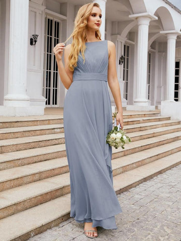 Numbersea Bridesmaid Dresses for Wedding Ruffles Long Formal Prom Gowns 28039