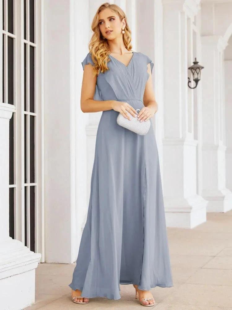 Sunnderly Bridesmaid Dresses Cape Formal Prom Dress Open Back Gowns for Mother of The Bride SY28058 by numbersea