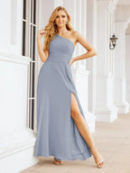 Numbersea One Shoulder Bridesmaid Dresses Long Formal Prom Gowns 28048