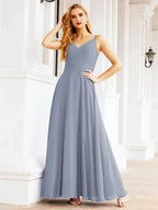 Numbersea Spaghetti Strap Bridesmaid Dresses V Neck Butterfly Back Fromal Evening Party Prom Gown 28036 by numbersea