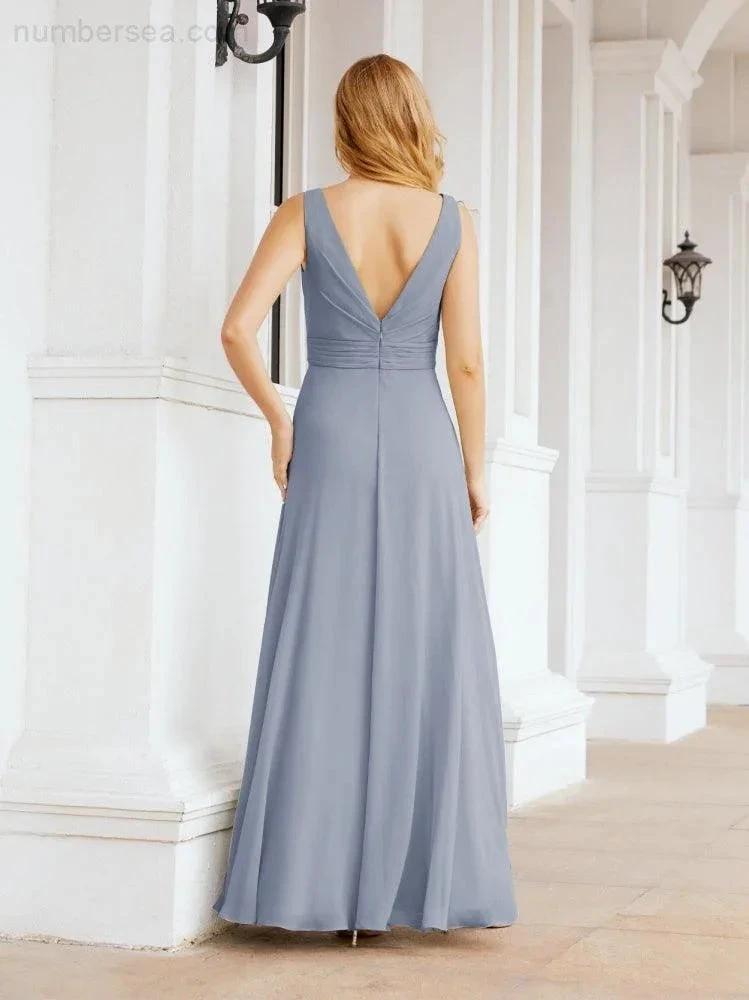 Numbersea Bridesmaid Dresses for Wedding Ruffles Long Formal Prom Gowns 28039 by numbersea