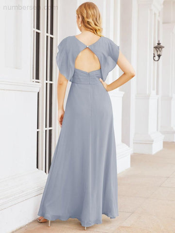 Sunnderly Bridesmaid Dresses Cape Formal Prom Dress Open Back Gowns for Mother of The Bride SY28058