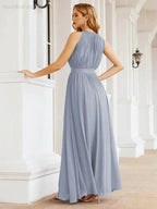 Numbersea Halter Bridesmaid Dress Empire Waist Formal Evening Prom Gown for Mother of The Bride 28030 by numbersea