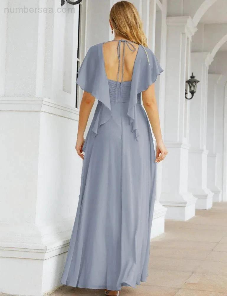 Numbersea Bridesmaid Dresses Backless Formal Prom Gowns for Evening Party Mother of The Bride Dress 28040 by numbersea