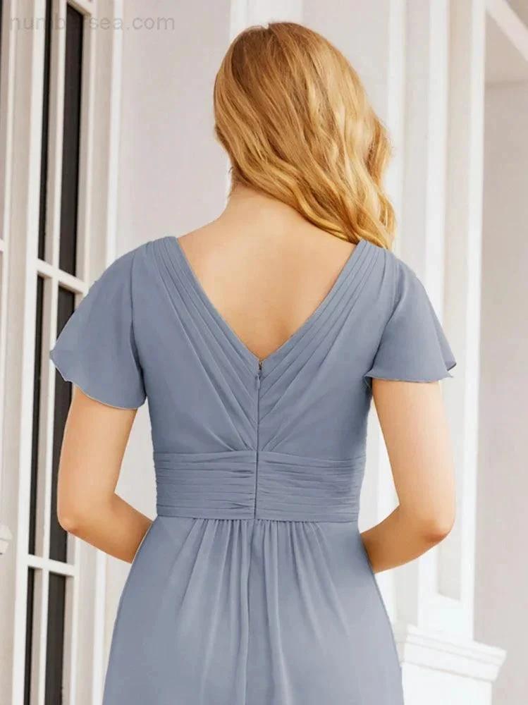Numbersea Formal Prom Gowns for Mother of The Bride Cap Sleeves Bridesmaid Dress 28047 by numbersea