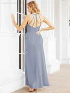 Numbersea Spaghetti Strap Bridesmaid Dresses V-Neck Long A-Line Formal Prom Gowns 28063 by numbersea