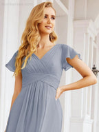 Numbersea Formal Prom Gowns for Mother of The Bride Cap Sleeves Bridesmaid Dress 28047 by numbersea