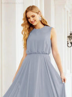 Numbersea Sleeveless Long Bridesmaid Dress A line Formal Evening Prom Gown 28025