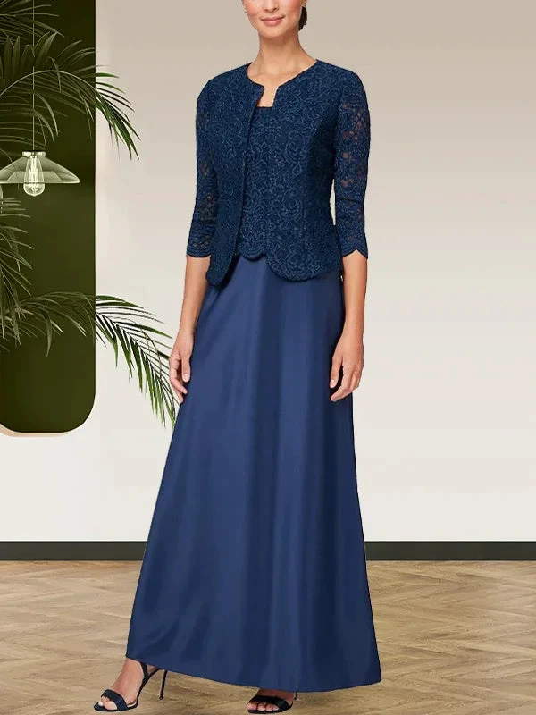 Glitter Lace & Satin Skirt Jacket Dress with Open Jacket by Dreamylily