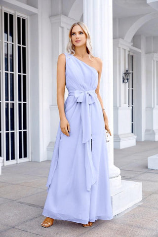 Ladies Chiffon One Shoulder Bridesmaid Evening Dress Wedding Party Evening Dress 28133