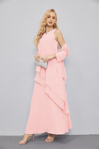 Mother of Bride Dresses with Open Front Lightweight Cardigan Formal Prom Gown  28081