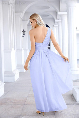 Ladies Chiffon One Shoulder Bridesmaid Evening Dress Wedding Party Evening Dress 28133