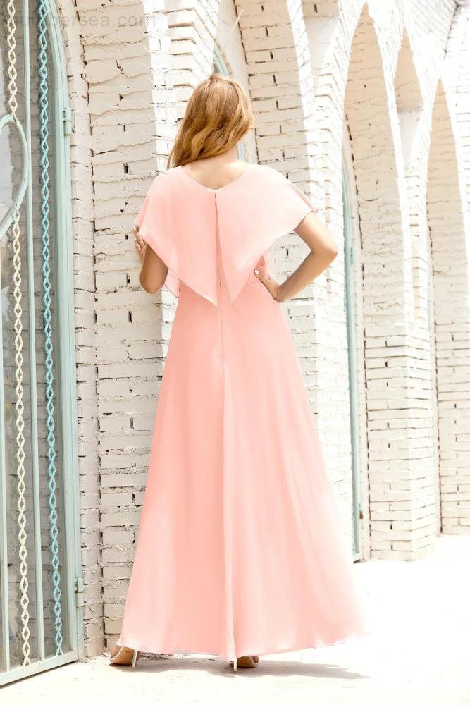 Numbersea Mother of The Bride Dresses Plus Size V-Neck Floor Length Formal Prom Dress for Wedding Guest 28020 by numbersea