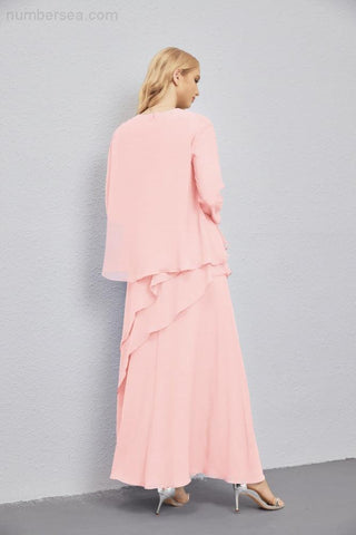 Mother of Bride Dresses with Open Front Lightweight Cardigan Formal Prom Gown  28081