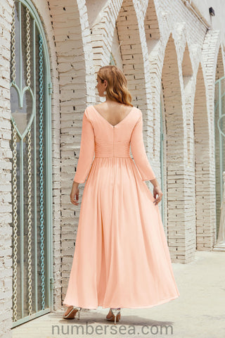Numbersea Bridesmaid Dress Chiffon Formal Party Dress Evening Dress 28016