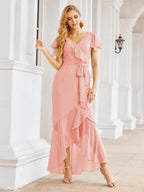 Numbersea Ruffled Bridesmaid Dresses Mermaid Formal Violin Evening Party Prom Gowns 28042 by numbersea