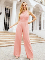 Numbersea Crisscross Neck Jumpsuit Formal Evening Dress Long Bridesmaid Dresses Bell-bottomed Pants 28033 by numbersea