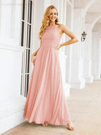 Numbersea Keyhole Bridesmaid Dresses Sleeveless Formal Evening Party Prom Gowns 28043 by numbersea