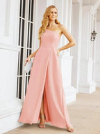 Numbersea Women's One Shoulder Formal Prom Gowns for Mother of The Bride Side Slit Bridesmaid Dresses 28052 by numbersea