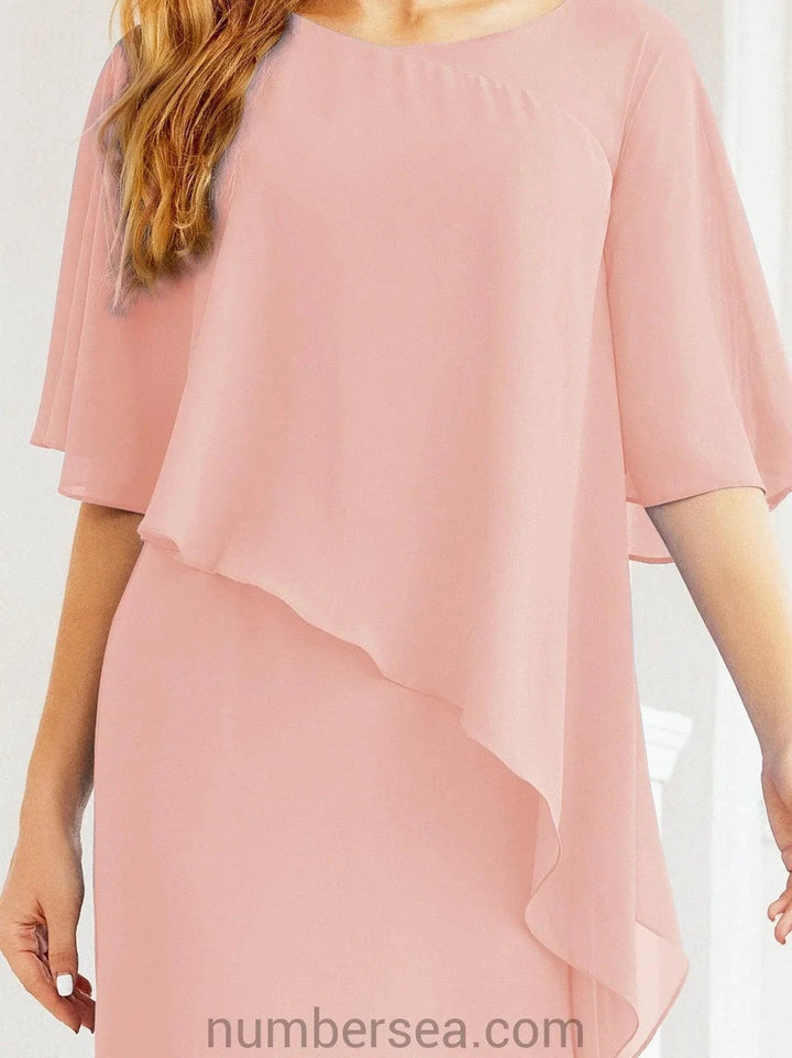 Sunnderly Formal Party Gown Dress Long Mother of The Bride Dresses with Ruffle Cape SY28026 by numbersea