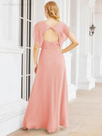 Sunnderly Bridesmaid Dresses Cape Formal Prom Dress Open Back Gowns for Mother of The Bride SY28058 by numbersea