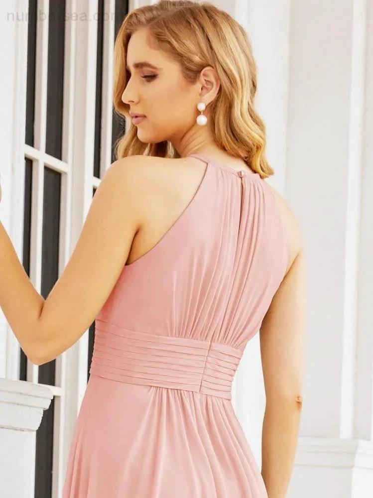 Numbersea Keyhole Bridesmaid Dresses Sleeveless Formal Evening Party Prom Gowns 28043 by numbersea