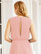 Numbersea Sleeveless Long Bridesmaid Dress A line Formal Evening Prom Gown 28025