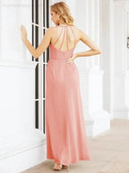Numbersea Spaghetti Strap Bridesmaid Dresses V-Neck Long A-Line Formal Prom Gowns 28063 by numbersea