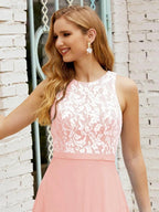 Lace Bridesmaid Dress Floor Length Evening Gowns with Pockets 28017 by numbersea
