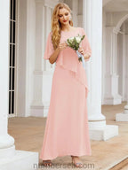 Sunnderly Formal Party Gown Dress Long Mother of The Bride Dresses with Ruffle Cape SY28026 by numbersea