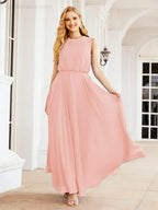 Numbersea Sleeveless Long Bridesmaid Dress A line Formal Evening Prom Gown 28025