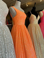 Charlee |A-Line One Shoulder Sequins Prom Dress with Pockets by KissProm
