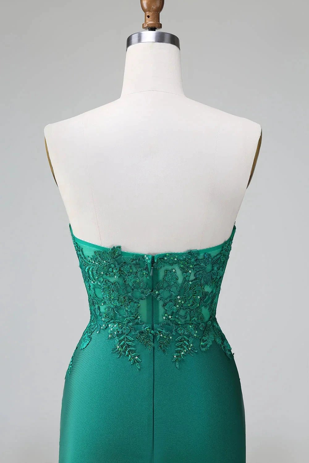 Classy Dark Green Bodycon Strapless Pleated Short Homecoming Dress with Beading by WEDTREND