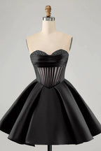 Cute A Line Sweetheart Corset Short Fuchsia Homecoming Dress with Beading by WEDTREND