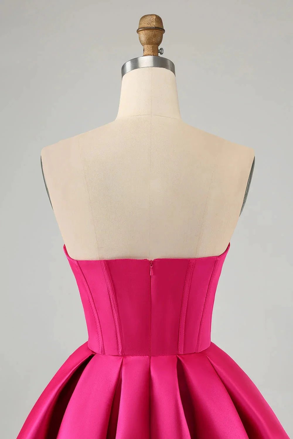 Cute Fuchsia A Line Sweetheart Corset Short Homecoming Dress with Beading by WEDTREND