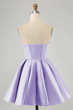 Cute A Line Sweetheart Corset Short Fuchsia Homecoming Dress with Beading by WEDTREND