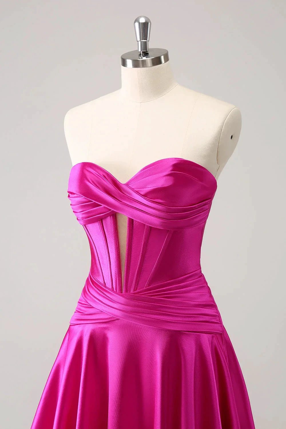 Cute Fuchsia A Line Sweetheart Criss Cross Corset Homecoming Dress with Ruffles by WEDTREND