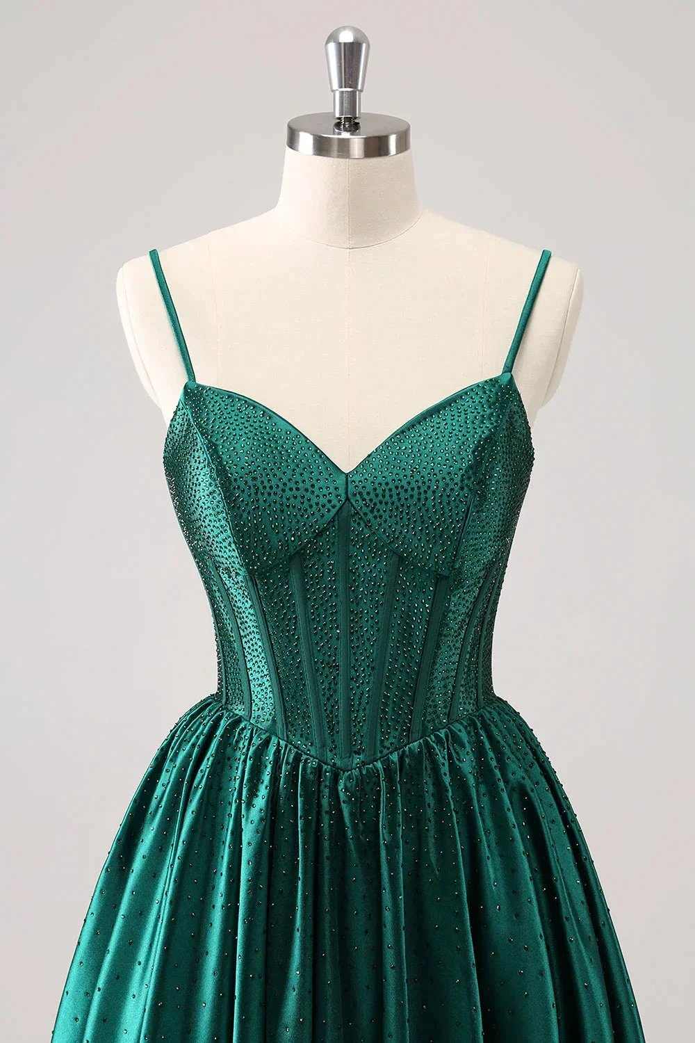 Cute Red A Line Spaghetti Straps Ruffle Corset Short Homecoming Dress with Beading by WEDTREND