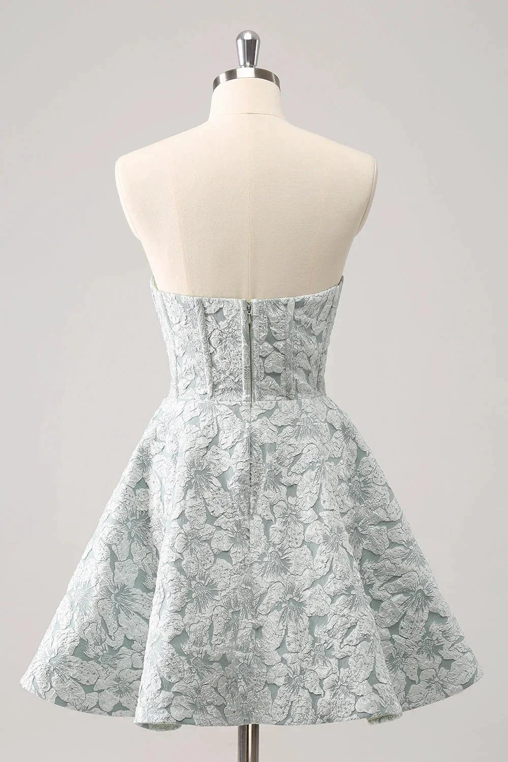 Cute Grey Green A Line Sweetheart Corset Short Homecoming Dress by WEDTREND
